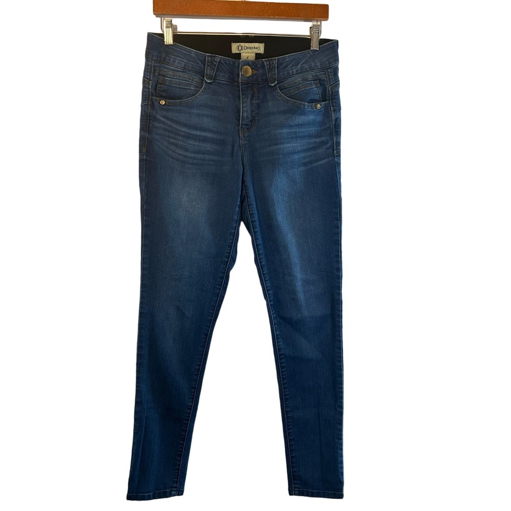 Democracy Jeans Womens 6 Blue Solution Denim Skinny Stretch